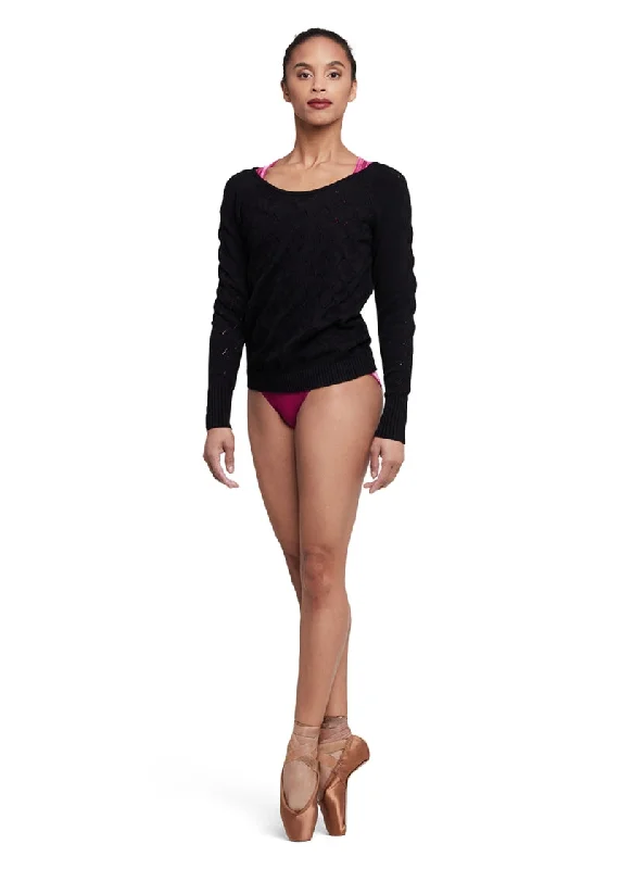 Mila Knit Sweater (Black) Thin Thick Dense