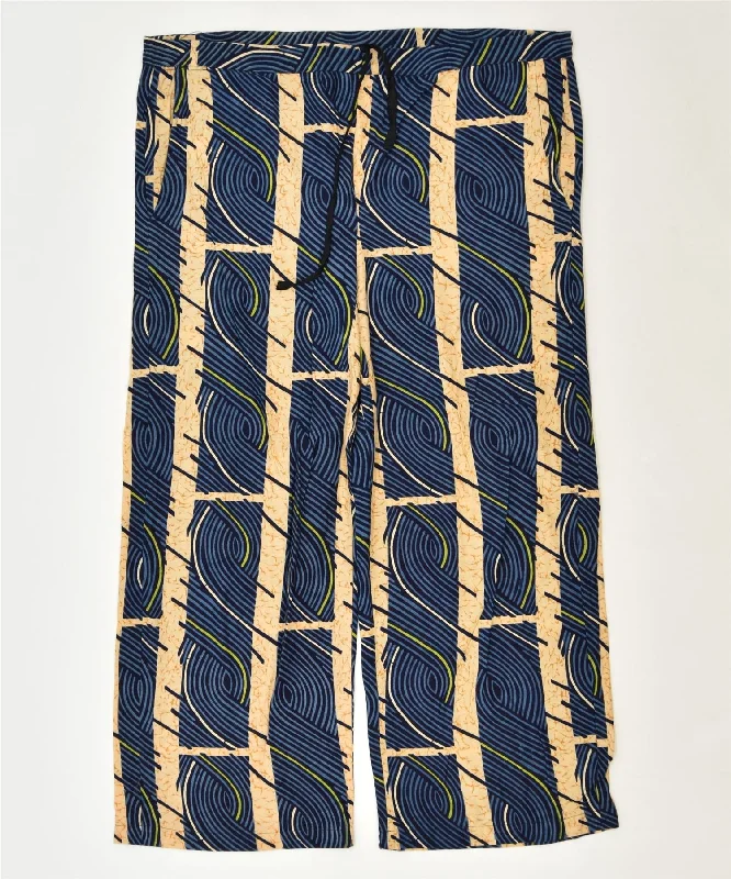 VINTAGE Womens Straight Casual Trousers W38 L25 Multicoloured Holiday Trousers Print Floral
