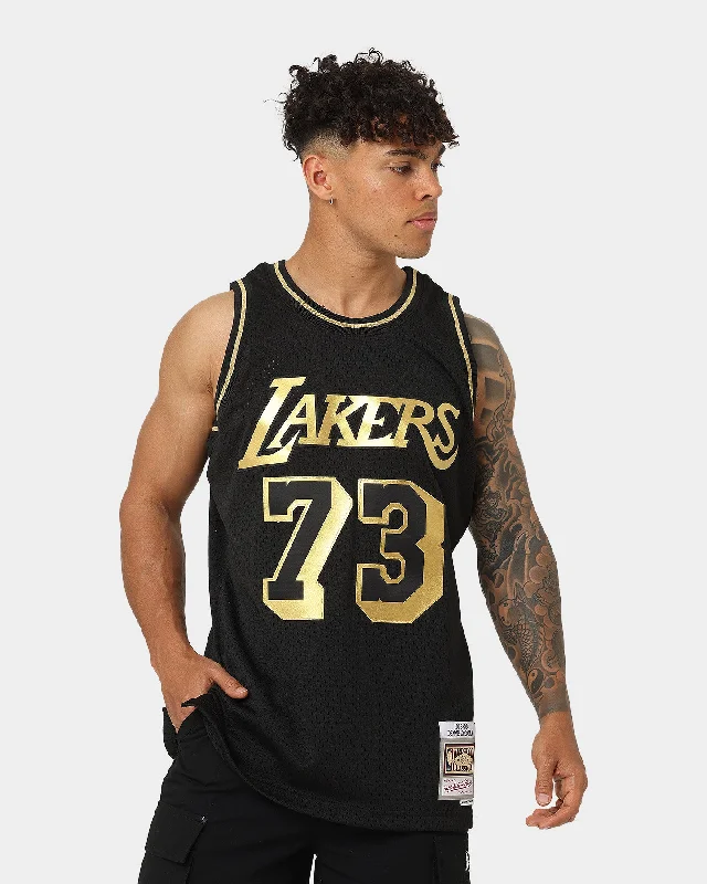Mitchell & Ness Dennis Rodman Los Angeles Lakers Black Gold Swing Jersey Black/Gold Beige Jersey Tee