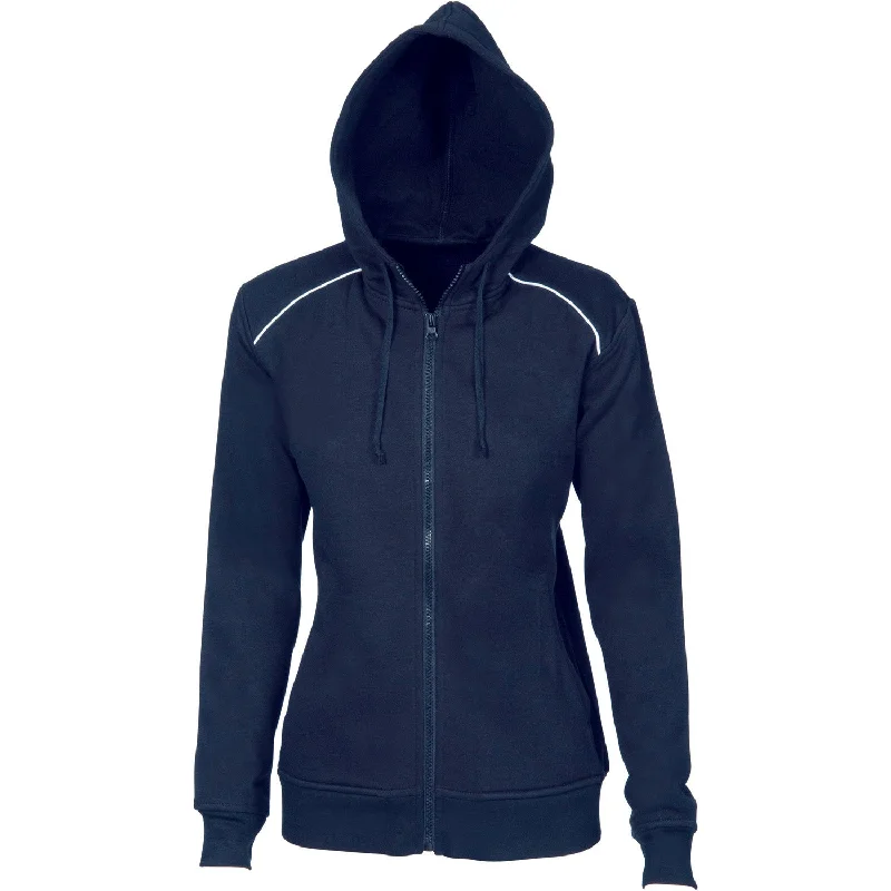 DNC Ladies Contast Piping Fleecy Hoodie (5426) Hoodie with Hidden Zipper Minimalist Clean