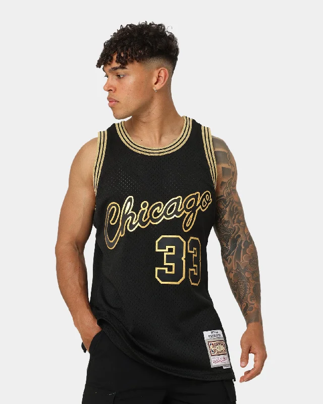 Mitchell & Ness Scottie Pippen Chicago Bulls Black Gold Swing Jersey Black/Gold Ruby Red Jersey Shirt