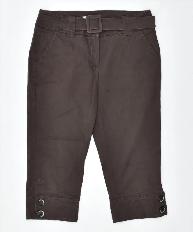 MARELLA Womens Capri Casual Trousers UK 10 Small W28 Brown Cotton Trousers Denim Blue