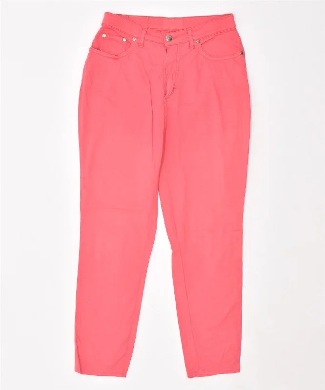 TRUSSARDI Womens Pegged Casual Trousers IT 44 Medium W28 L26 Pink Trousers Handmade Artisanal