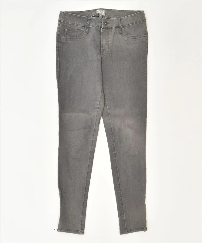 CONVERSE Womens Skinny Trousers US 4 Small W28 L29 Grey Cotton Classic High Waist Slim Fit Ankle Length