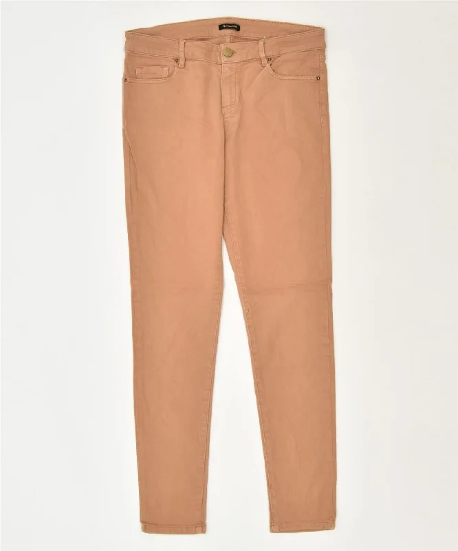 MASSIMO DUTTI Womens Skinny Casual Trousers US 8 Medium W30 L29 Brown Trousers Fleece Cozy