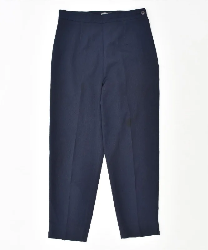 CHOPIN Womens Slim Suit Trousers W28 Medium Navy Blue Polyester Vintage Trousers cozy comfortable