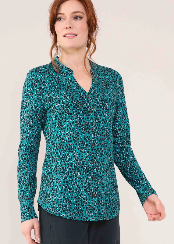 Delores Cotton Jersey VELCRO® Brand Fastening Shirt Polka Dot Jersey Shirt