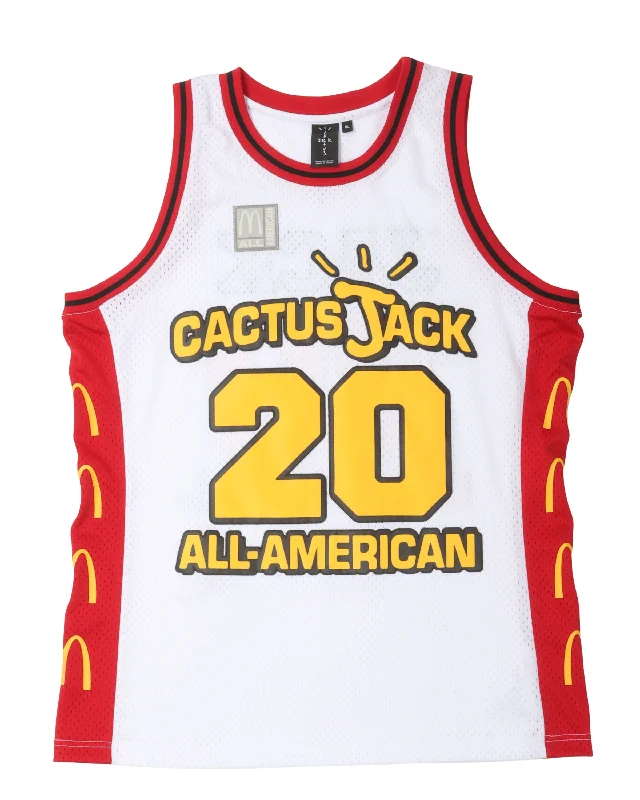 Travis Scott McDonalds All American Basketball Jersey Off Shoulder Jersey Top