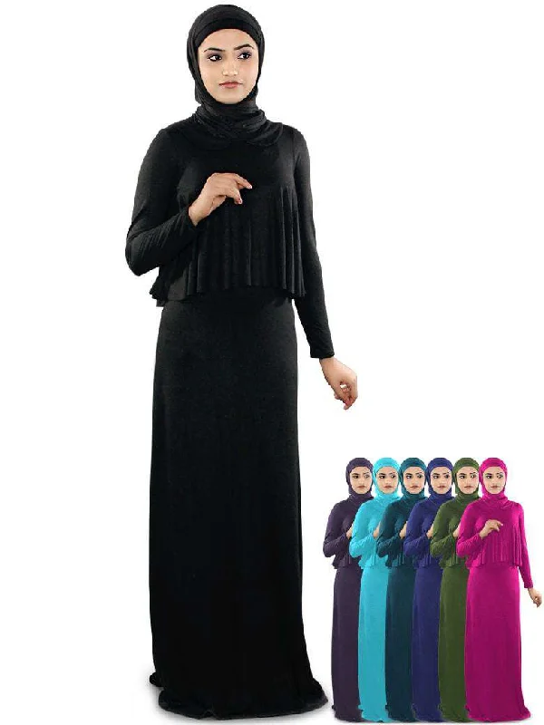 Daniya Jersey Abaya V Neck Jersey Blouse
