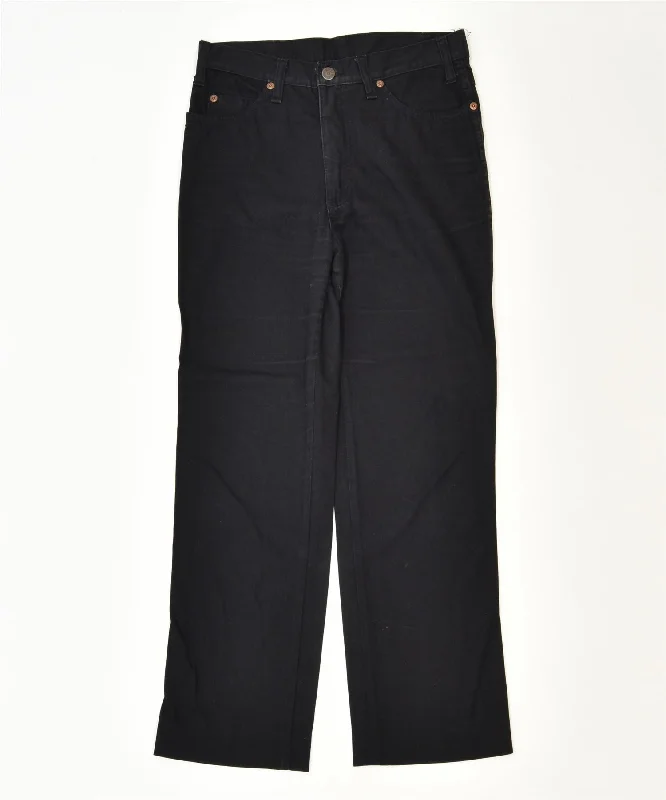 SPITFIRE Womens Straight Casual Trousers W28 L28 Black Cotton Classic Trousers Canvas Durable