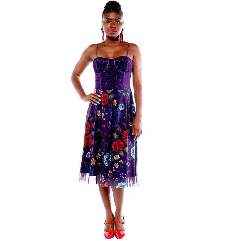Frida Kahlo Garden Dress Elegant Long Evening