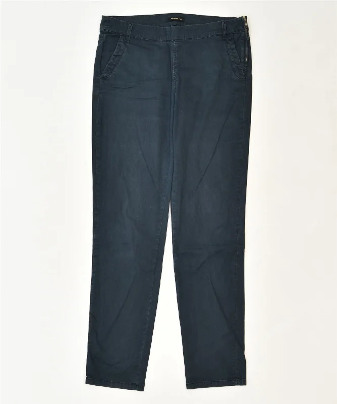 MASSIMO DUTTI Womens Slim Chino Trousers US 8 Medium W32 L30 Navy Blue Trousers Chinos Classic