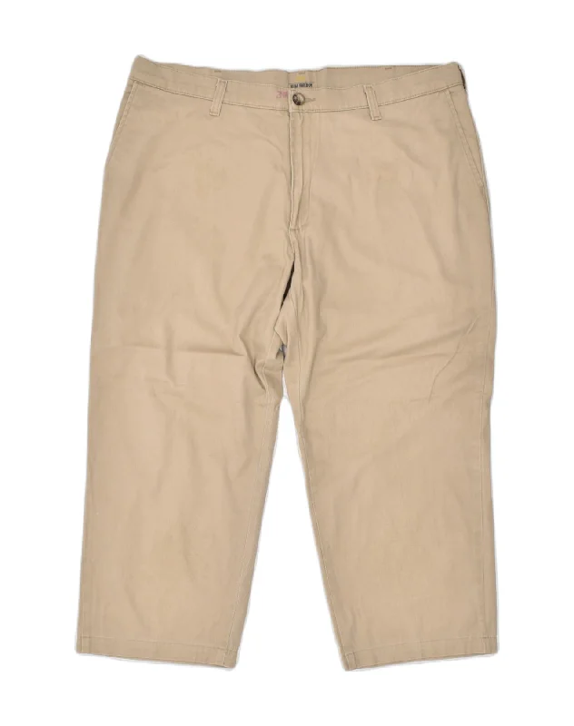 LEE Womens Relaxed Fit Crop Chino Trousers W38 25 Brown Cotton Trousers Bootcut Casual