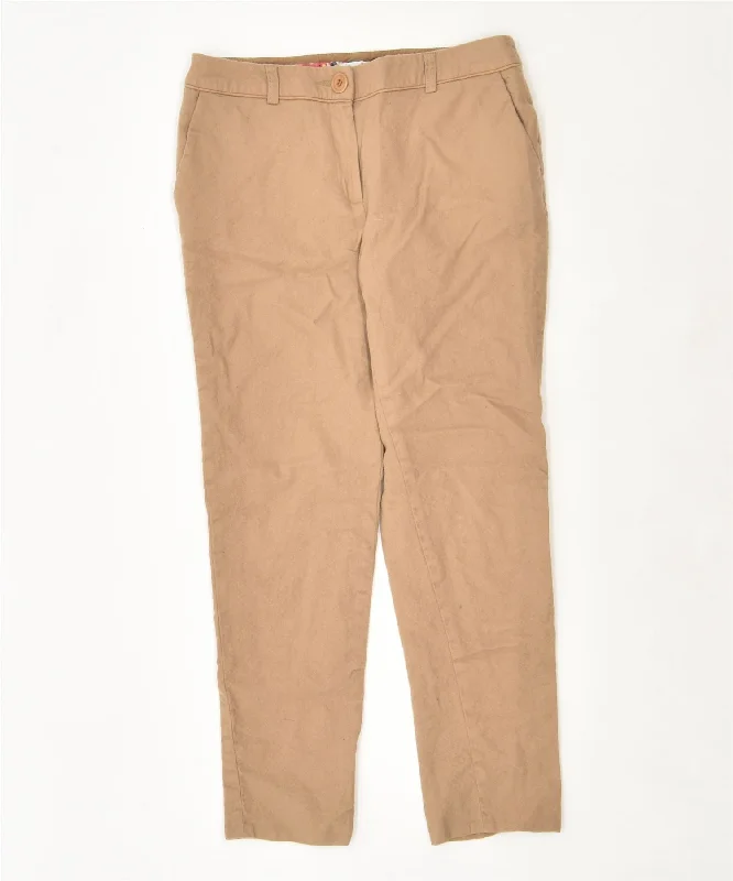 BODEN Womens Straight Chino Trousers W27 L24 Brown Wool Vintage Trousers Hiking Durable