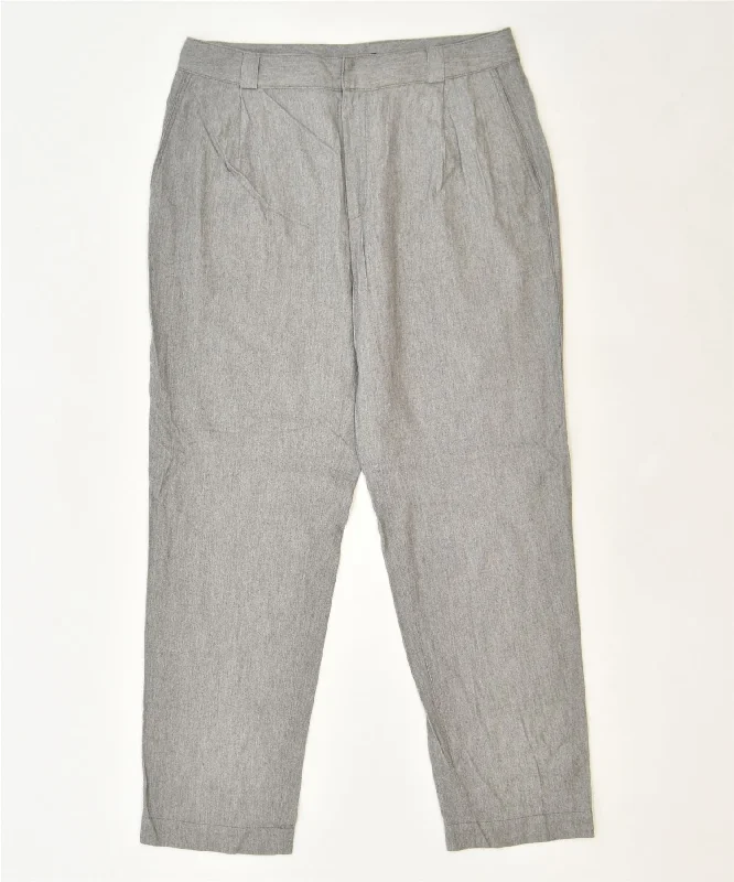 MASSIMO DUTTI Womens Straight Suit Trousers US 10 Large W32 L30 Grey Trousers Gym Athletic