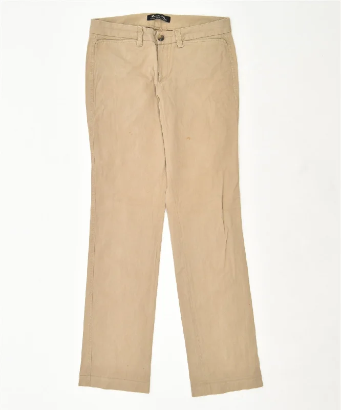 MASSIMO DUTTI Womens Straight Chino Trousers EU 40 Medium W30 L34 Brown Trousers Floral Bohemian
