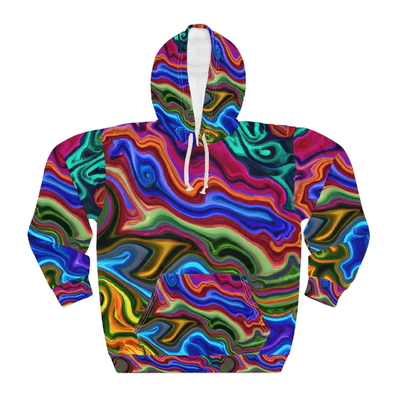 Kinetic Blues Unisex Pullover Hoodie Hoodie with V-Neck Classic Versatile