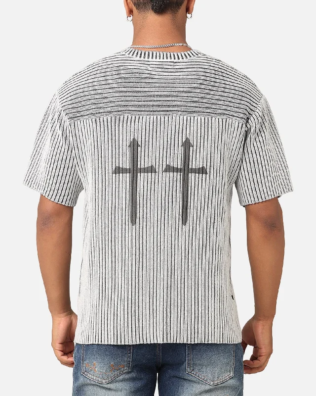 Saint Morta Knitted Football Jersey Grey Animal Print Jersey Tee