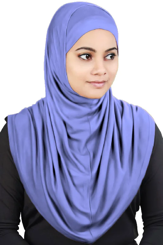 Two Piece Al-Amira Light Indigo Viscose Jersey Hijab Holiday Jersey Tee