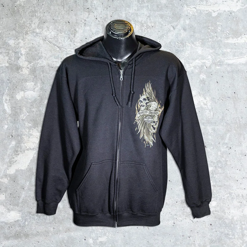 Milwaukee Harley Davidson- Long Wing Zip Up Hoodie Graphic Hoodie Design Print