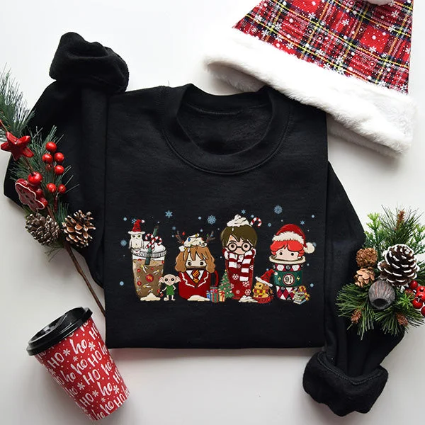 Wizard Christmas Latte Sweatshirt, Cute Christmas Sweaters, Sizes S to 5XL Terry Blend Velvet Blend Canvas Blend Wizard Christmas Latte Sweatshirt, Cute Christmas Sweaters, Sizes S to 5XL Terry Blend Velvet Blend Canvas Blend
