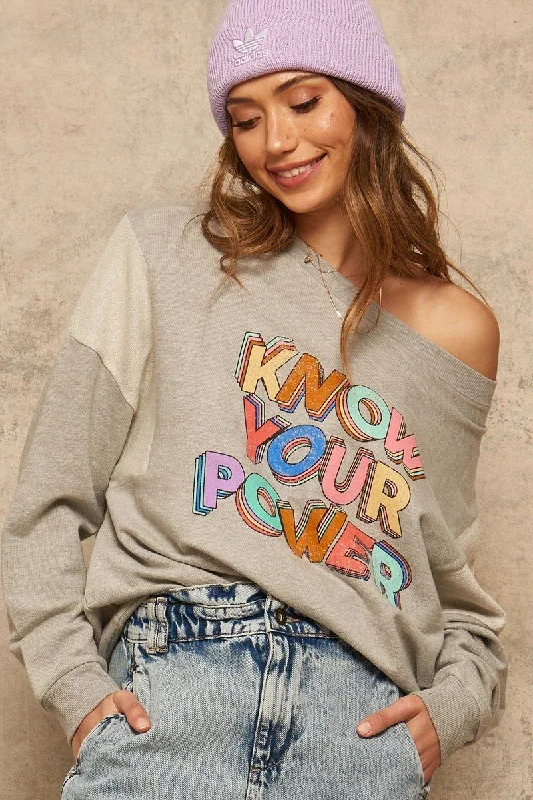 A French Terry Knit Graphic Sweatshirt Hoodie with Drawcord Adjustable Secure
