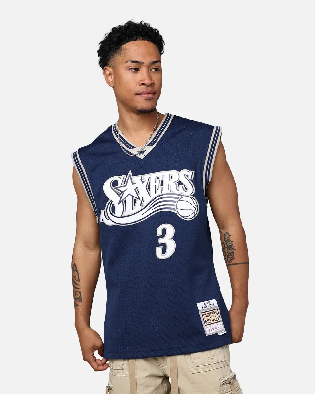 Mitchell & Ness Philadelphia 76ers Allen Iverson 2000-01 College Twist Swing Jersey Navy/White Elegant Jersey Shirt