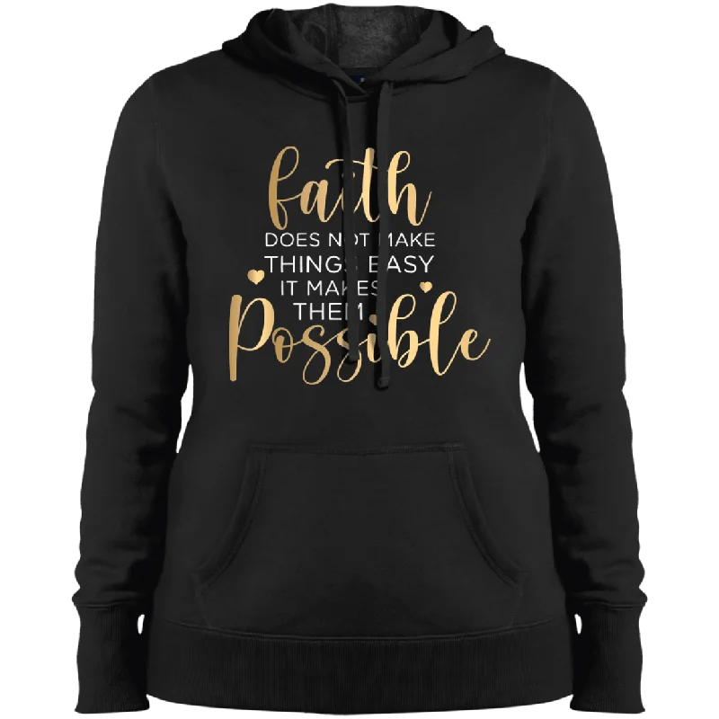 Faith Possible Ladies' Pullover Hooded Sweatshirt Hoodie with Hem Fringe Bohemian Relaxed
