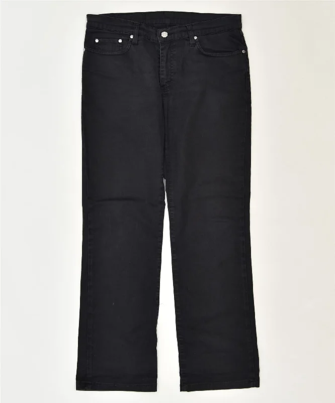 LACOSTE Womens Bootcut Casual Trousers Size 42 Large W34 L30 Navy Blue Trousers trendy modern