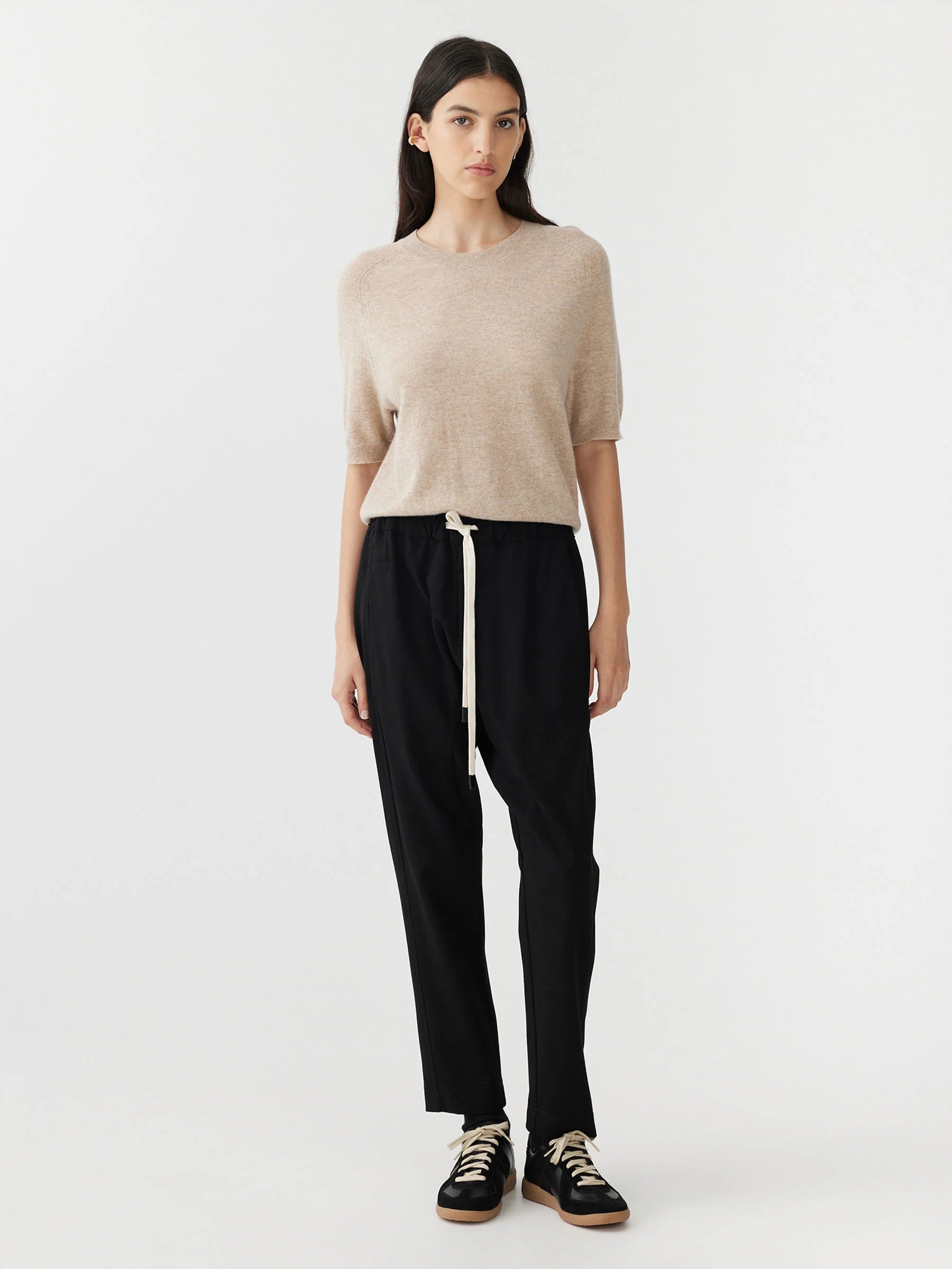 VISCOSE JERSEY RELAXED PANT - BLACK Minimalist Jersey Tee