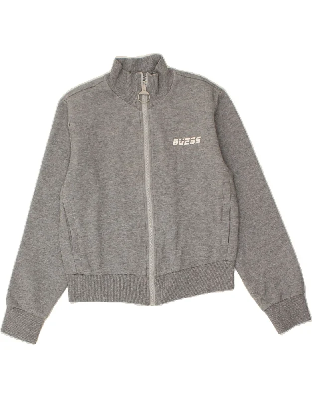 GUESS Womens Crop Tracksuit Top Jacket UK 10 Small Grey Cotton Satin Jacket Silk Jacket Chiffon Jacket GUESS Womens Crop Tracksuit Top Jacket UK 10 Small Grey Cotton Satin Jacket Silk Jacket Chiffon Jacket
