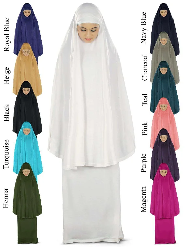 Dua Prayer Set (Khimar + Long Skirt)  - Soft Viscose Jersey Soft Jersey Shirt
