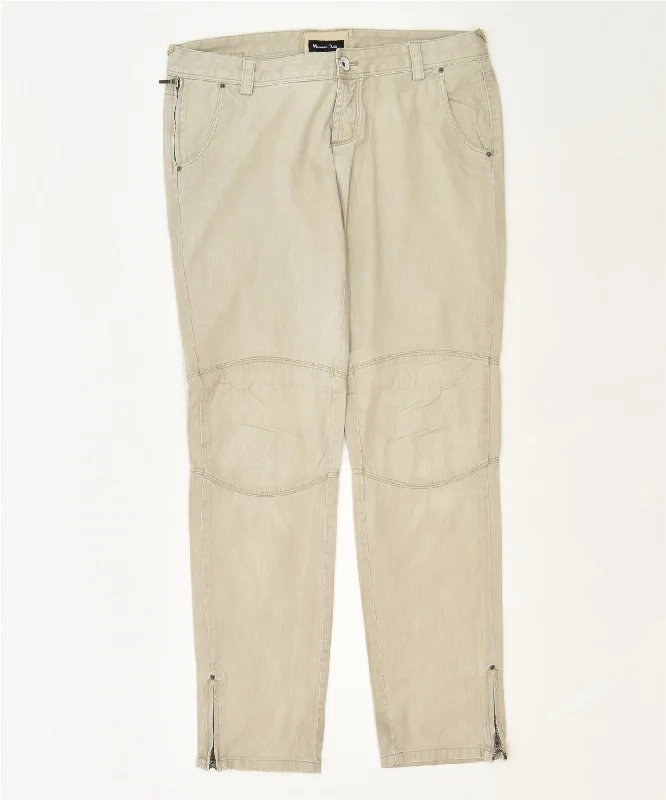 MASSIMO DUTTI Womens Slim Chino Trousers EU 40 Medium W32 L30 Grey Classic Trousers Leather Faux
