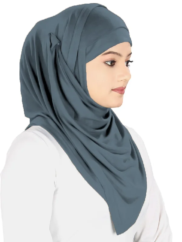 Two Piece Instant Gun Metal Viscose Jersey Hijab Affordable Jersey Tee
