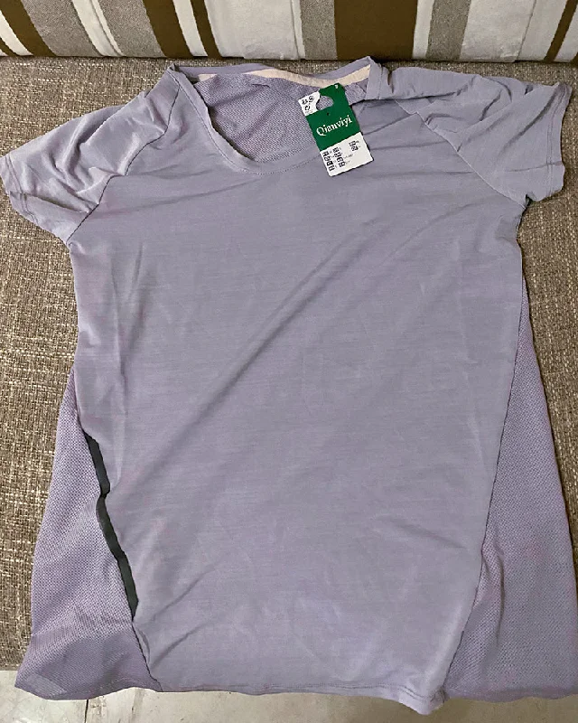 Qianviyi sports T-shirt, women's sweatshirt, quick-drying short-sleeved sports top Hoodie with Cuffed Sleeves Snug Secure