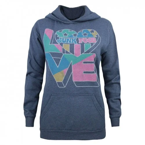 Junk Food Womens/Ladies Love Junk Food Hoodie Hoodie with Full-Zip Functional Layering