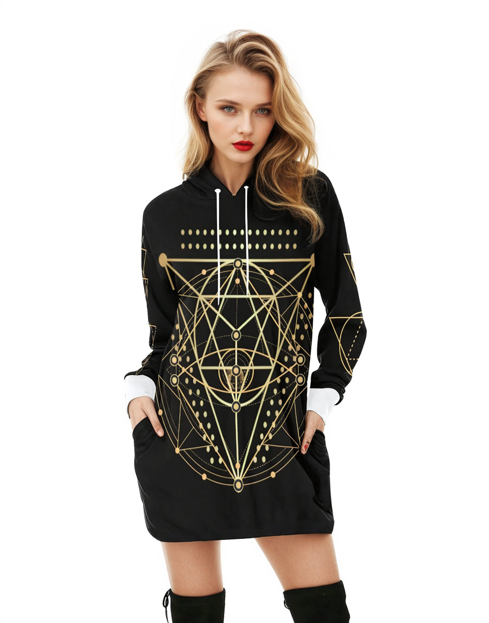 Sacred Balance Mini Hoodie Dress Hoodie with Reflective Safety Nightwear