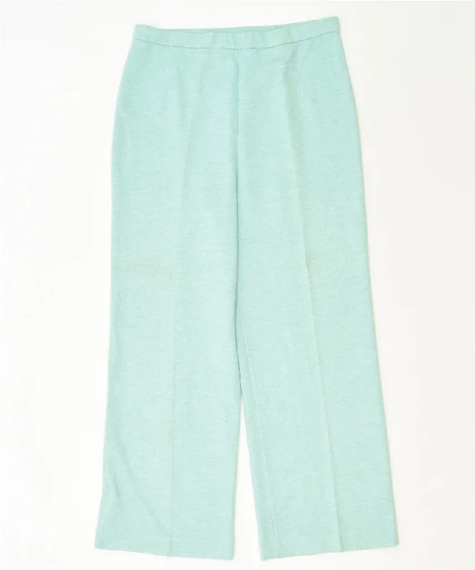 DONOVAN GALVANI Womens Straight Casual Trousers W34 L30 Turquoise Classic Trousers versatile all-occasion