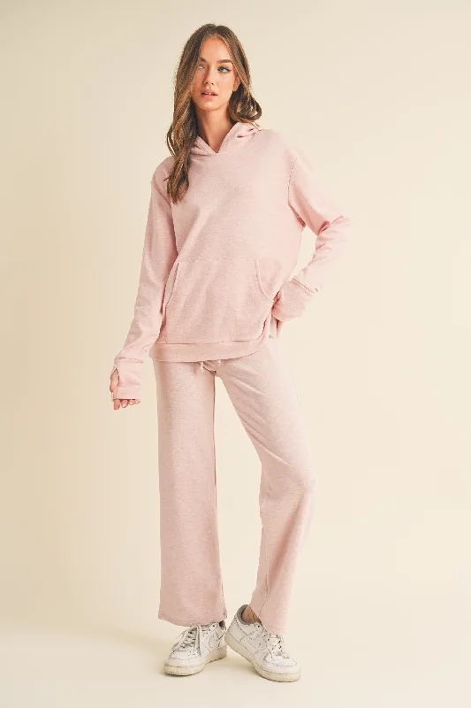 Women's Ultra Soft Pullover Hoodie and Sweatpants Set Hoodie with Hem Elastic Stretchable Comfortable