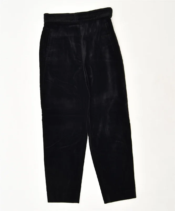 INDIANA Womens Straight Casual Trousers W26 L27 Black Vintage Trousers Business Professional