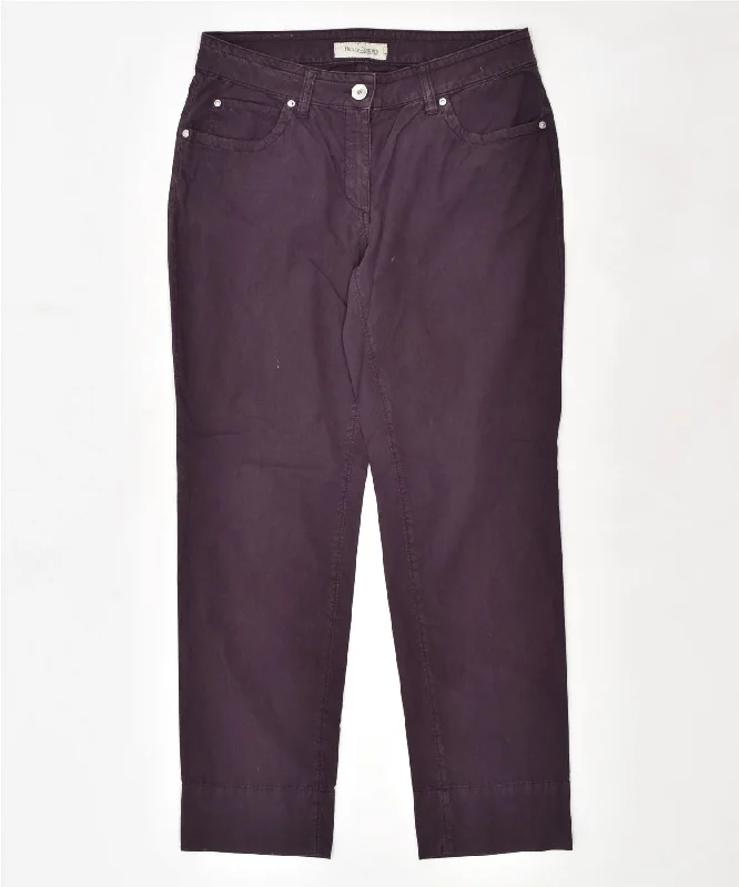 HENRY COTTONS Womens Tapered Casual Trousers W29 L28 Purple Cotton Trousers versatile functional