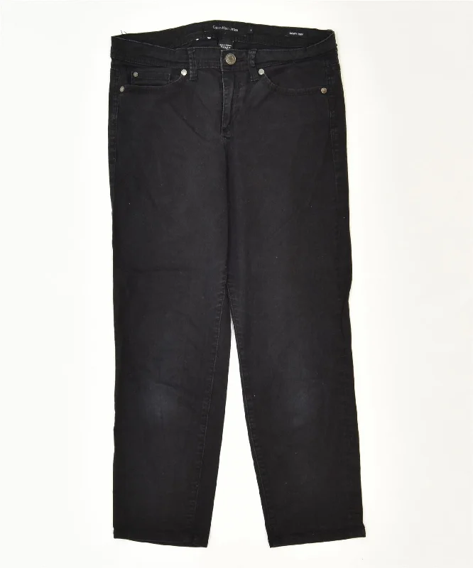 CALVIN KLEIN Womens Skinny Crop Casual Trousers US 8 Medium W30 L26 Black Trousers cozy comfortable