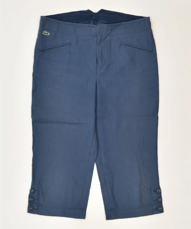LACOSTE Womens Capri Trousers EU 36 Small W28 L17 Blue Cotton Classic Trousers Custom Made