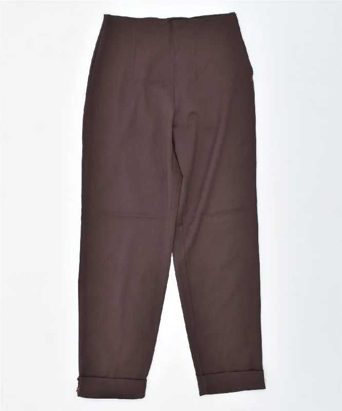 VINTAGE Womens Tapered Casual Trousers W28 L28 Brown Trousers Palazzo Wide Leg