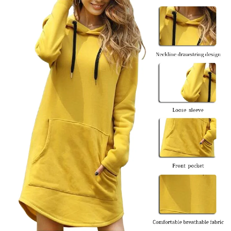 New Hoodie Women Dress Casual Hooded Pocket Long Sleeve Pullover  Sweatshirts Womens Fashion Hooded Autumn Winter Dropshipping Hoodie with Distressed Vintage Worn