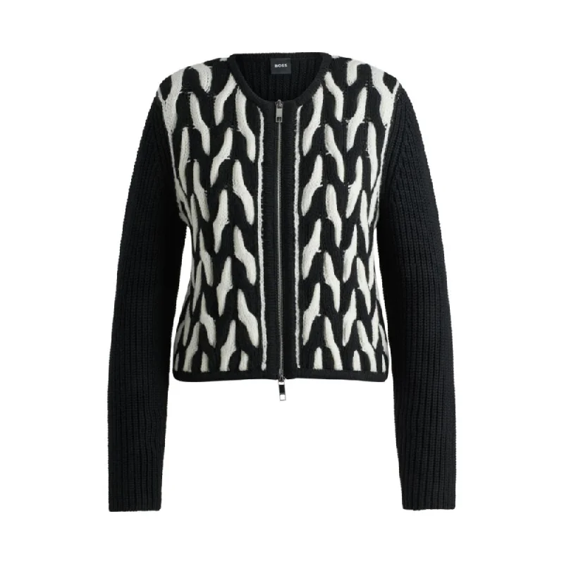 Slim-fit jacket in wool jacquard Oversized Jacket Tailored Jacket Straight Jacket