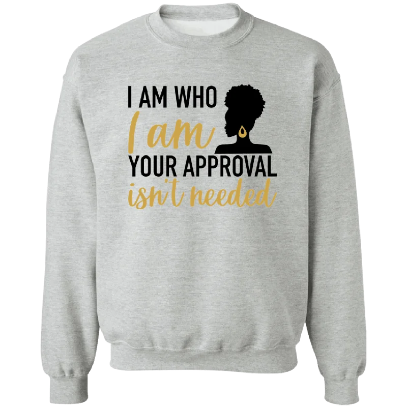 I Am Who I Am Ladies Crewneck Pullover Sweatshirt Hoodie with Stripes Bold Sporty