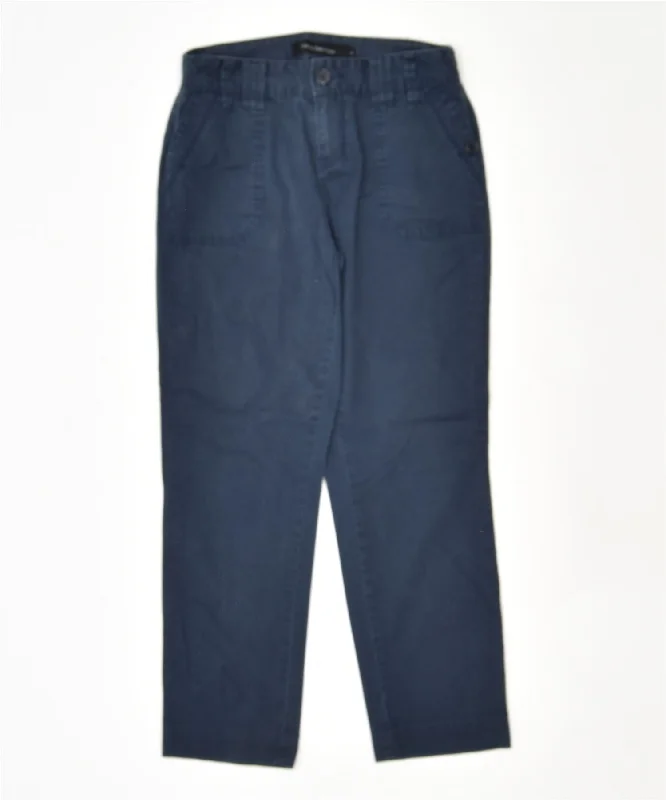 CALVIN KLEIN Womens Crop Chino Trousers US 4 Small W26 L25 Navy Blue Trousers Spring Floral