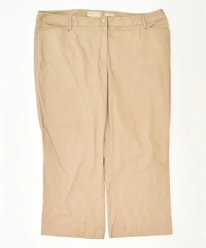 MICHAEL KORS Womens Straight Casual Trousers US 18 3XL W42 L25 Beige Trousers Seasonal Trendy
