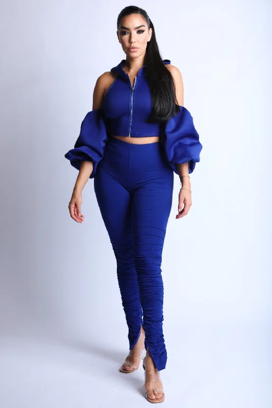 Puff Sleeve Hoodie Set Hoodie Crop Top Short Trendy